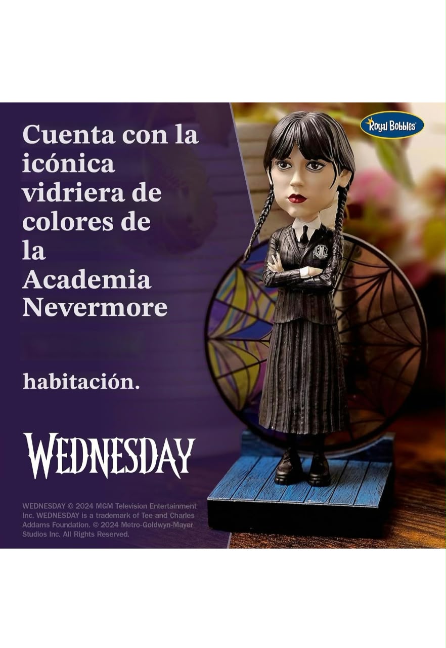 Wednesday Addams Bobblescape – Serie Wednesday (Netflix) | Figura de Colección Royal Bobbles
